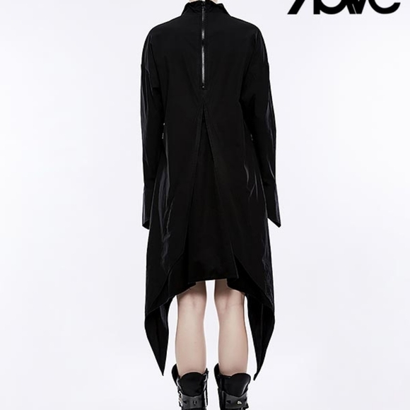 Gothic Bat Wings Shirt Dress - Black - Picture 3 of 5